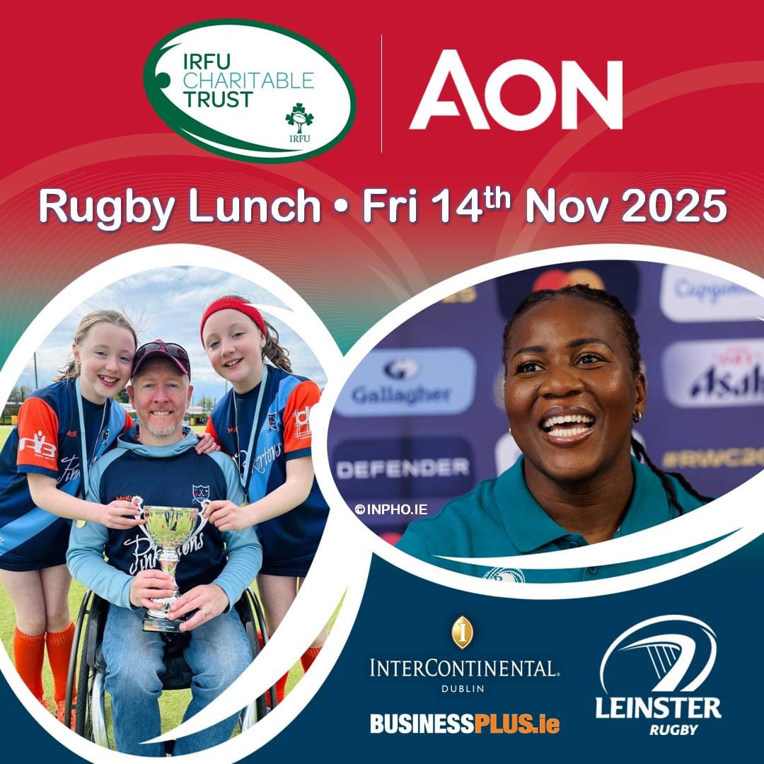 IRFU Charitable Trust 2025 Rugby Lunch – Fri 14th Nov – Linda Niall & Twins