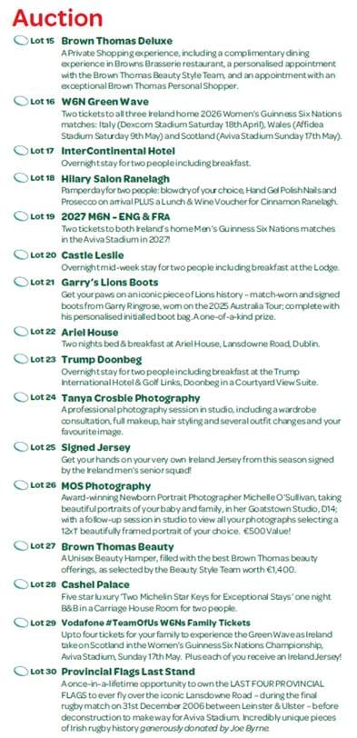 IRFU Charitable Trust 2026 Rugby Ball - Table Card (5)