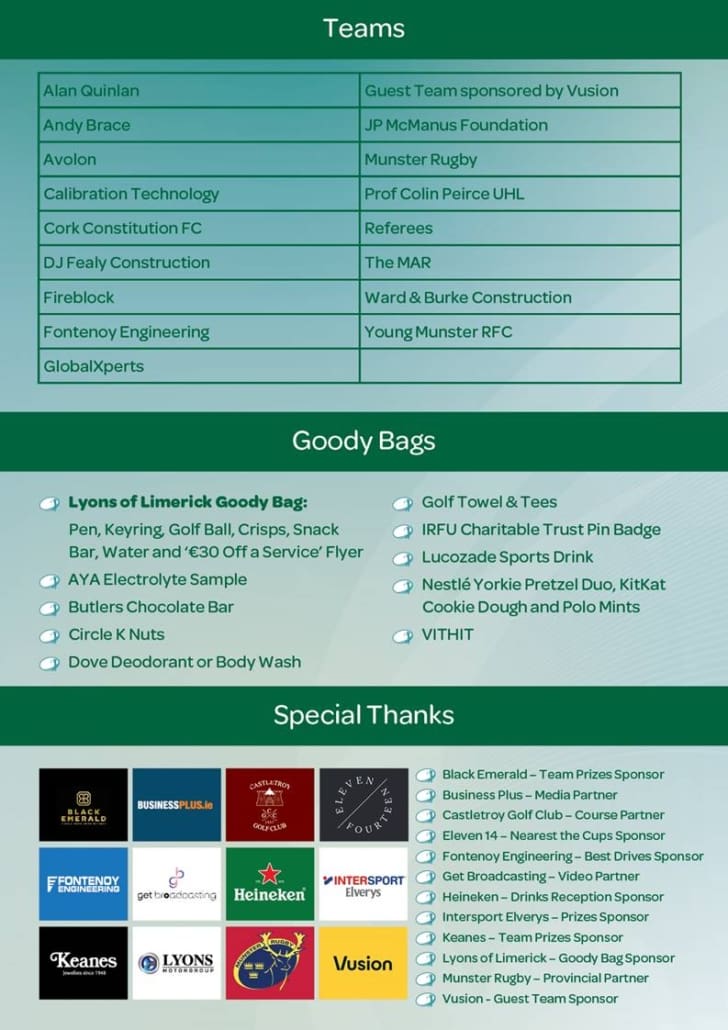 IRFU Charitable Trust 2026 Limerick Charity Golf Outing - Page 1